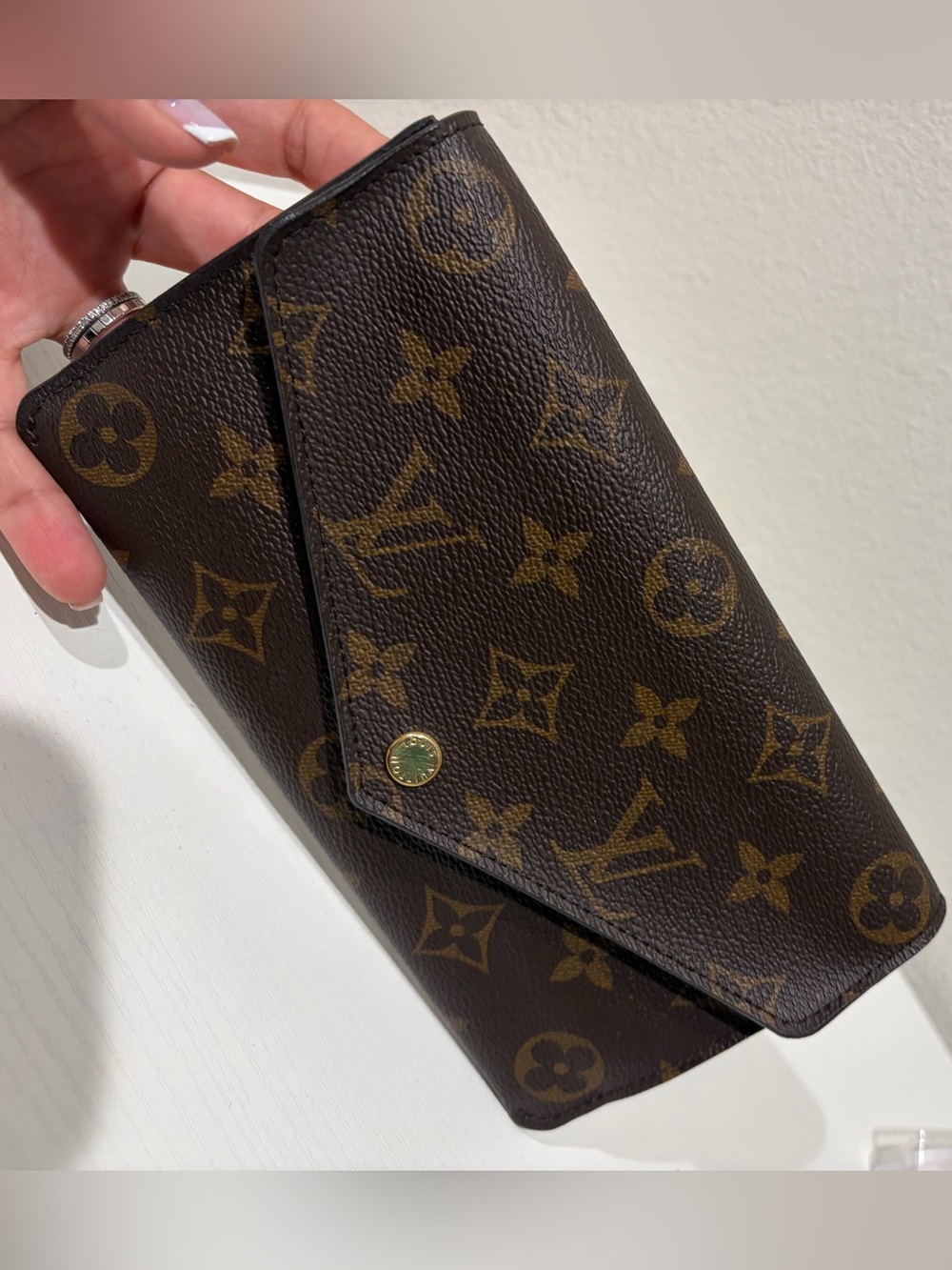 Louis Vuitton Monogram Canvas Envelope Clutch in Brown & Gold - Picture 11 of 14